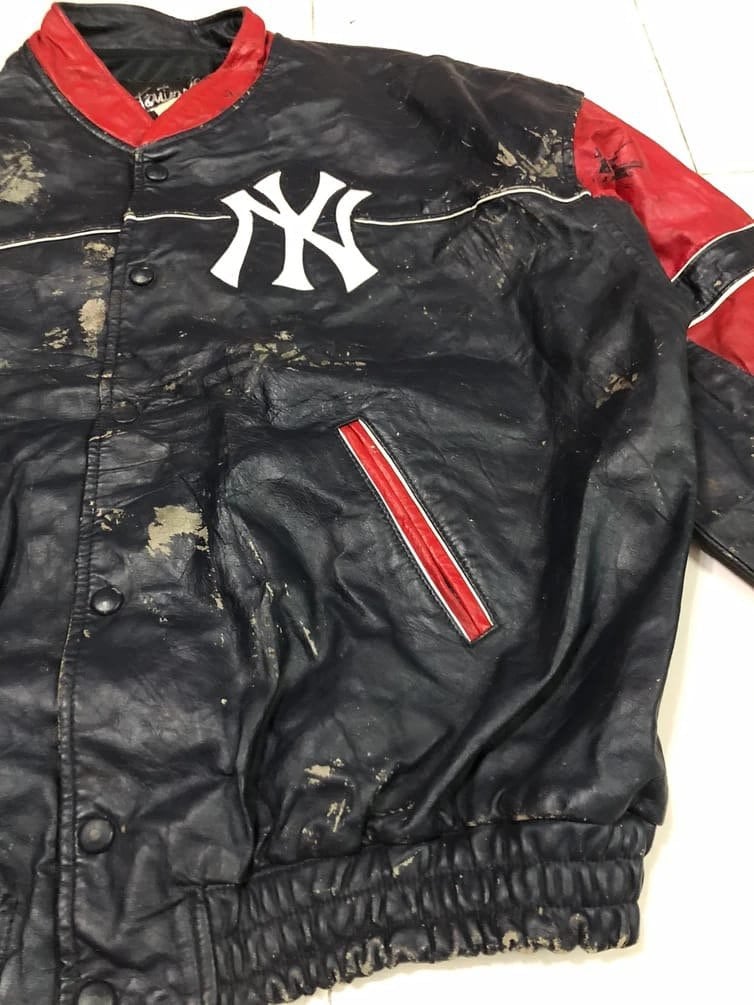 Vintage New York Yankees Baseball Team Varsity Leather
