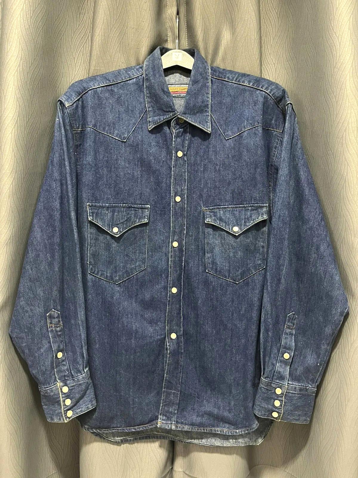 Warehouse Pearl Snap Button Denim Shirt Vintage 00s Western/cowboy 