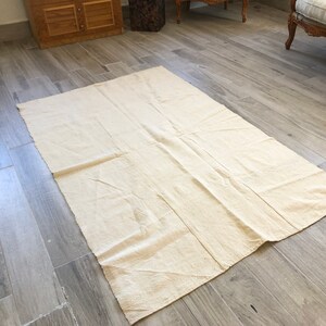 Rug, Turkish Rug, Vintage White Wool Rug