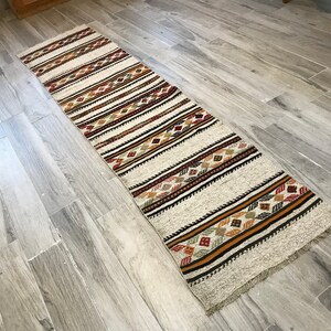 Turkish Natural rug,Runner rug,Oushak rug,Decorative rug,Handmade rug,Oriental rug,Home decor rug,Bohemian rug,Vintage rug, 1.9 x 8.3 Ft