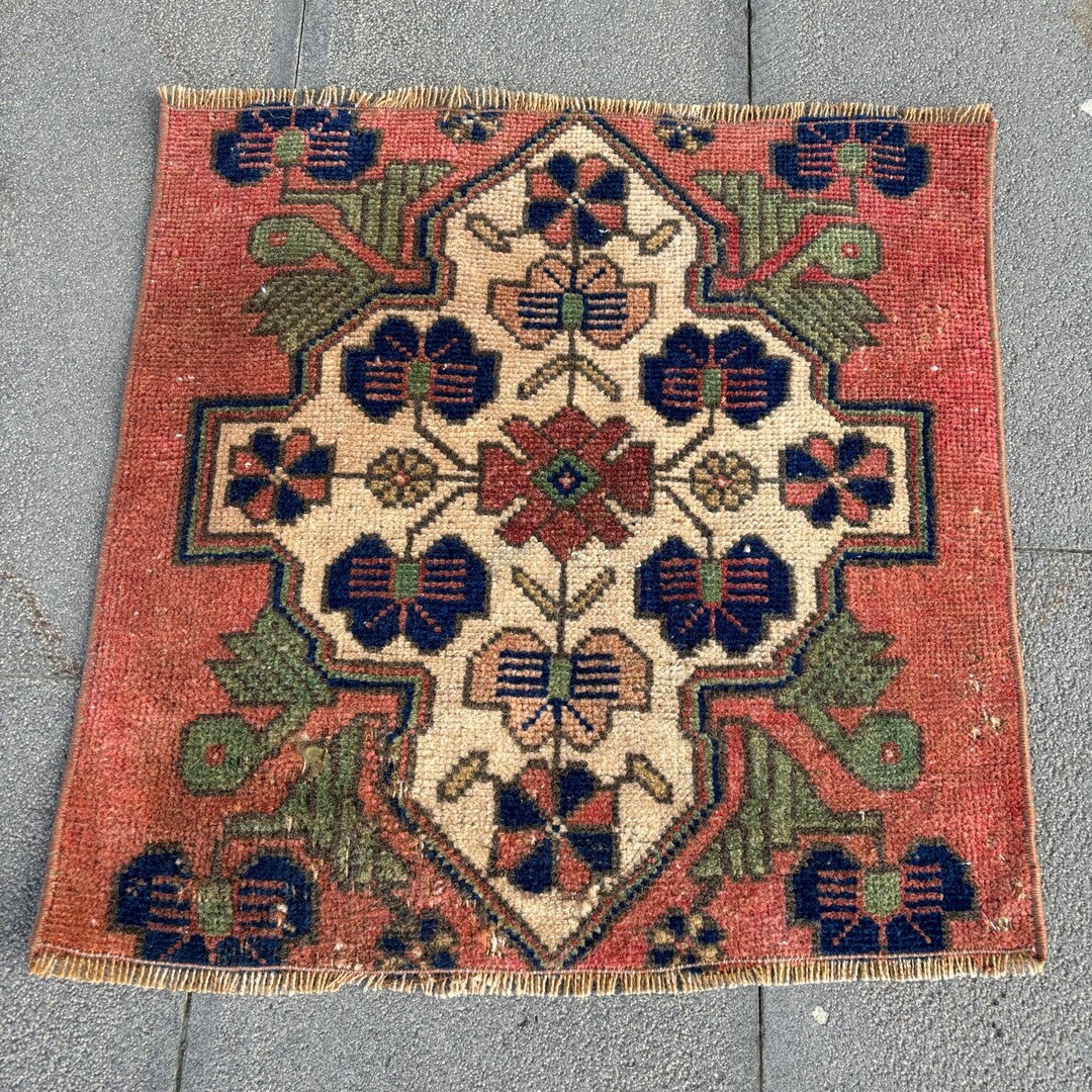 Turkish Rug, 2x2 Small Rug, Vintage Rug, Oushak Rug, Rugs for Car Mat ...