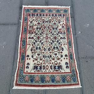 Vintage Rug, Turkish Rug, 2x3 Small Rug, Anatolian Rugs, Rugs For Bathroom, 1.8x2.9 ft Green Rug, Rustic Turkish Rug, Decorative Entry Rug,