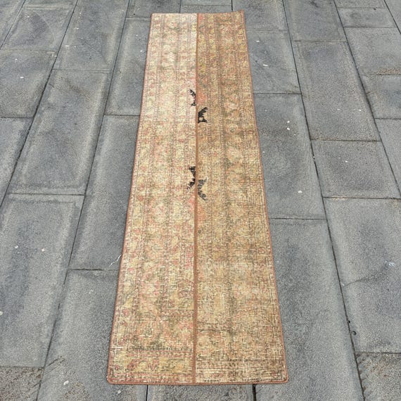 ヴィンテージ トルコ絨毯、51 x 196 cm、ランナー ラグ、2 x 6