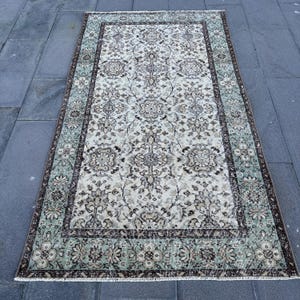 Vintage Rug, Turkish Rug, 4x7 Area Rug, Oushak Rug, Rugs For Living Room, 3.7x6.8 ft Beige Rug, Authentic Vintage Turkish Rug, Boho Rug,