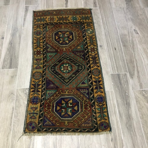 Small Anatolia rug,Vintage rug,Turkish Rug,Decorative shops rug,Runner rug,Bohemian rug,Eclectic rug,Natural rug,Handmade rug, 1.9 x 3.9 Ft