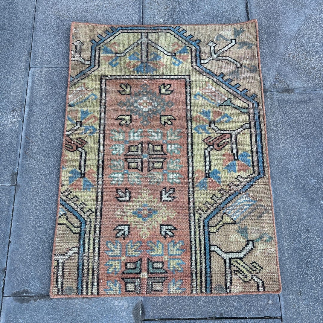 2x2 Small Rug, Vintage Rug, Turkish Rug, Antique Rug, Rugs for Bathroom ...