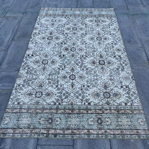 Vintage Rug, 4x7 Area Rug, Turkish Rug, Oushak Rug, Rugs For Bedroom, 4.3x7.4 ft Beige Rug, Authentic Vintage Turkish Rug, Wool Area Rug,