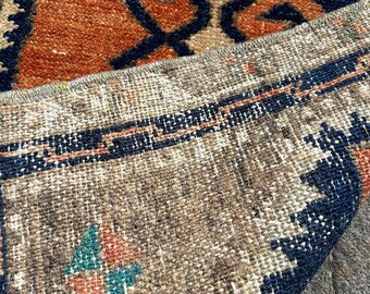 vintage rug トルコ ヴィンテージラグ アナトリア ブルー ミニラグ vintage rug トルコ ヴィンテージラグ アナトリア ブルー ミニラグ