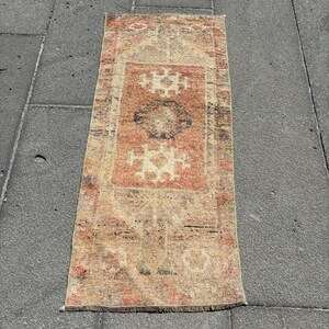 2x4 Small Rugs, Turkish Rug, Vintage Rug, Oushak Rug, Rugs For Bathroom, 1.4x3.3 ft Beige Rug, Decorative Wool Rugs, Turkish Rug Small,