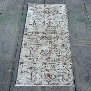 Turkish Rug, 2x4 Small Rugs, Vintage Rug, Antique Rug, Rugs For Bathroom, 1.8x3.6 ft Beige Rug, Vintage Turkish Rug, Handmade Entry Rug,