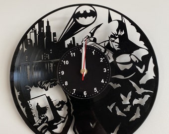 Batman Arkham Asylum DC Comics Vinyl Record Large Wall Clock Birthday Gift Decor 