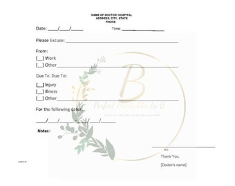 doctor note etsy