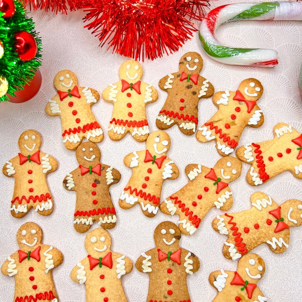 Biscuits de noel - 12 petits bonhommes pain d'épice Saveur Chocolat, Vanille, Gingembre