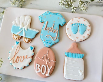 Kekse zum Geburtstag des Jungen, Kekse zur Babyparty, Geschenk zur Geburt, Event, personalisiertes Geschenk, Baby Boy, Gastgeschenk