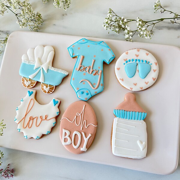 Biscuits d'anniversaire garçon, biscuits babyshower, cadeau naissance, évènement, cadeau personnalisé, babyboy, cadeau invités