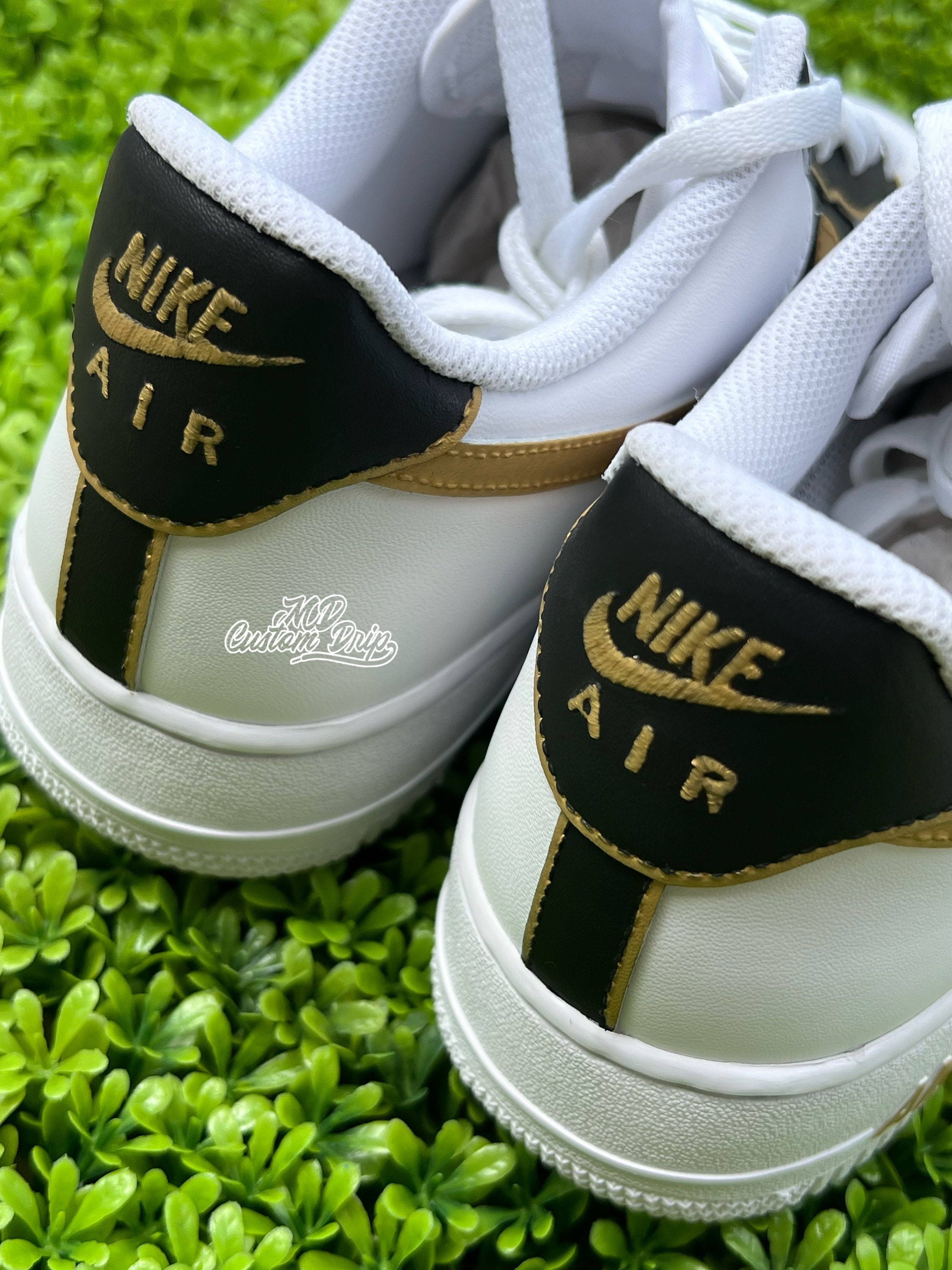 air force 1 black black gold