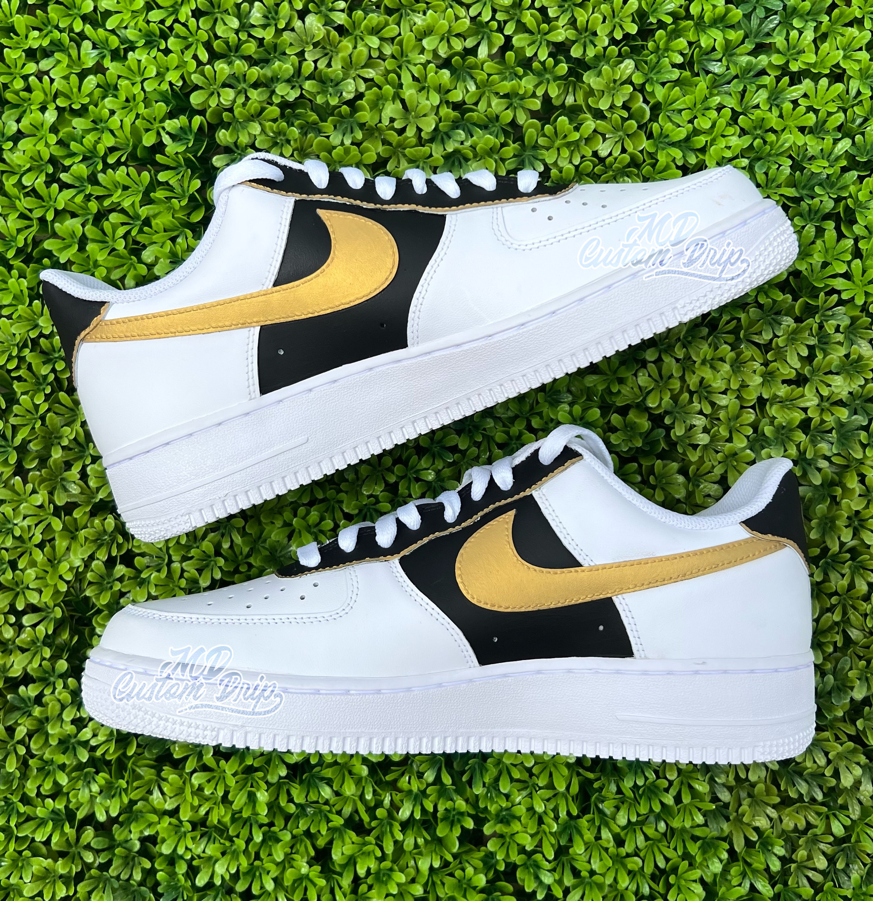 air force 1 black black gold