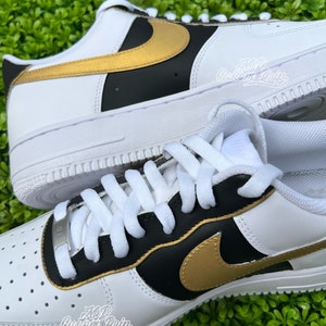 custom black and gold air force 1