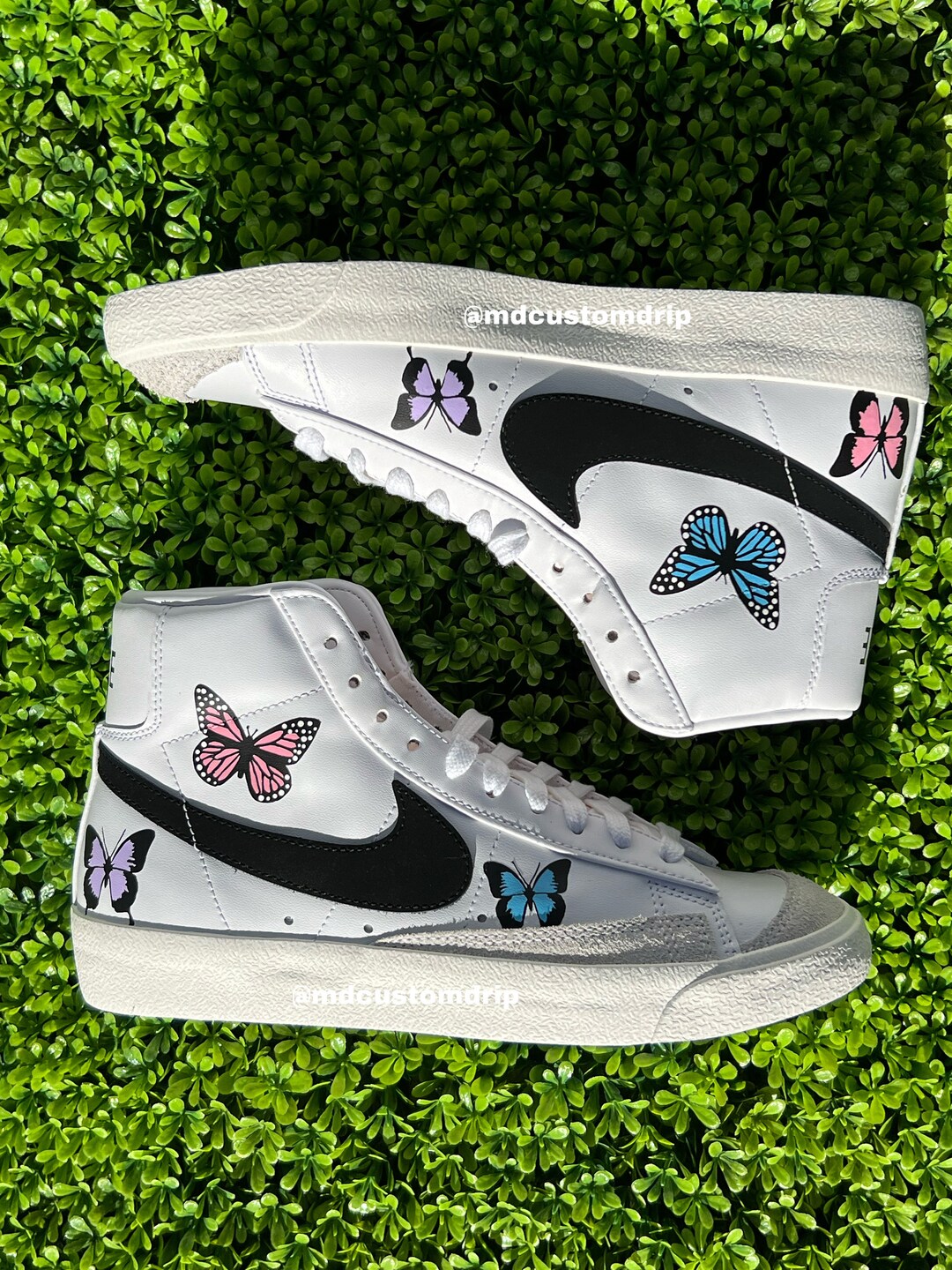 Colorful Butterfly Print Men's High Top Shoes