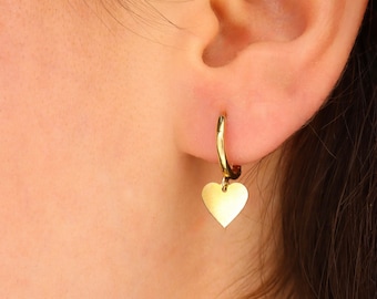 Orecchini a cerchio a forma di stella in oro 14 carati, orecchini a cerchio aperti a forma di stella, mini orecchini a stella, orecchini impilabili in oro, orecchini a cerchio moderni e