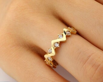 18k Solid Gold Skinny Ring | aucentic