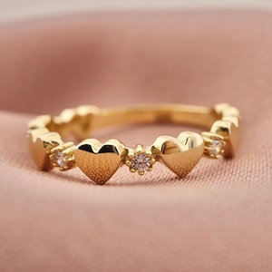 14K or 18K Gold Heart Ring, Love Heart Ring, Gift for Her 14K or 18K Gold Heart Ring, Love Heart Ring, Gift for Her