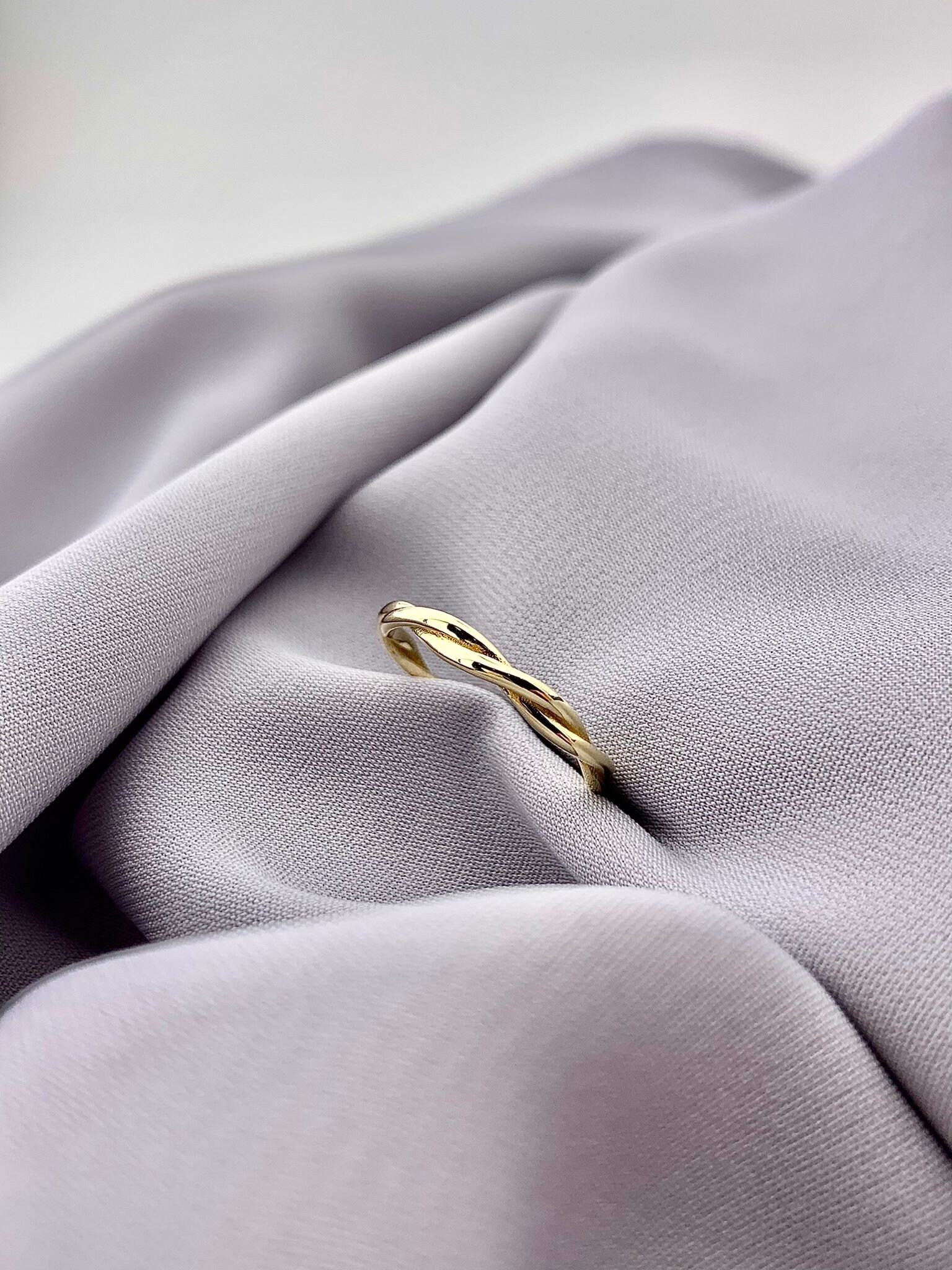 thumbnail image 2 of 14k Gold Filled Thin Twisted Minimalist Ring – Simple, Stackable Band (No Stone) 2 of 3