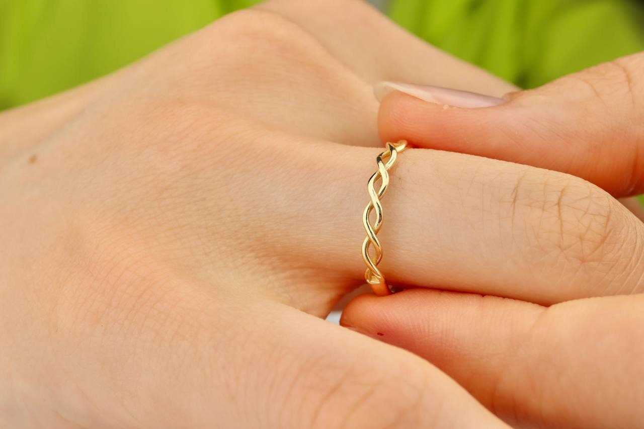 Buy Fashion Ring 14k Solid Gold, Minimalist Thin Lightning Ring, Zig Zag  Stackable Pointer Finger Ring, Delicate Flash Statement Ring Women Online  in India 