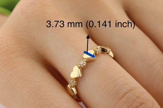 14K or 18K Gold Heart Ring, Love Heart Ring, Gift for Her