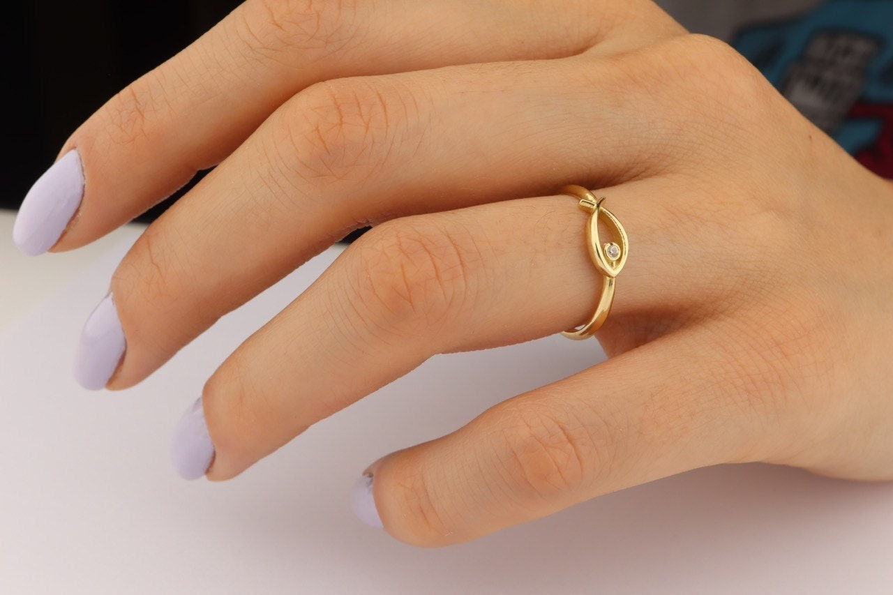 14K Solid Gold Fish Ring Gold Fish Ring Adjustable Animal Jewelry Statement Ring Unique Gift for Her Ocean inspired Accessories Etsy