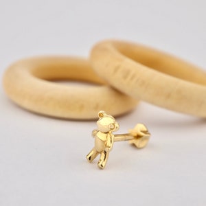 Tragus Piercing - 14k Solid Gold Tragus -be - Gold Tragus Earring - Tragus Stud Earring - Birthday Gift - Tragus -Teddy Bear Tragus