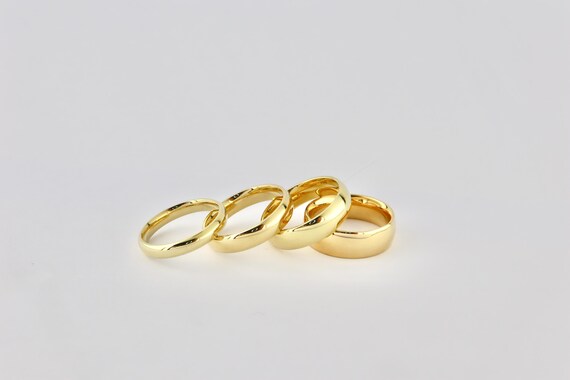 14Kソリッドゴールドの結婚指輪：クラシックコンフォートフィット 