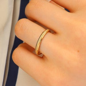 Dainty 14K Gold Ring: Minimalist Wedding Band