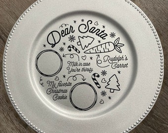 Milk and Cookies for Santa- Charger plate