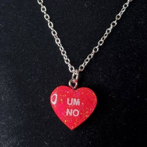 Rude Conversation Heart Candy Custom Necklace