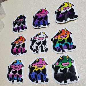 Plumpy Cow Pride Flag Stickers