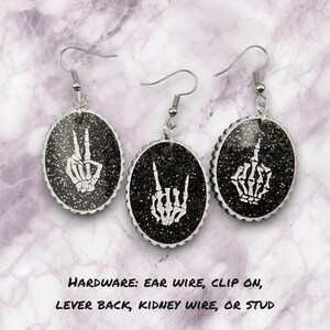 Skeleton Hands acrylic earrings, skeleton jewelry, halloween jewelry, halloween earrings, skeleton earrings, gifts for goth, middle finger