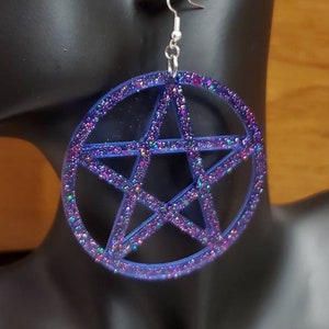 Pentacle Earrings, custom earrings, gifts for witches, pentacle jewelry, magical earrings, pagan jewelry, gifts for goths, emo earrings