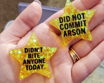 Gold Star Text Novelty Custom Resin Pins