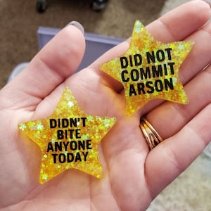 Gold Star Text Novelty Custom Resin Pins
