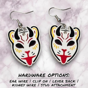 The Home Team Band Logo Eris Acrylic Earrings, band merch, kitsune mask