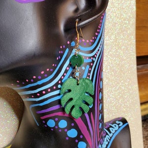 Monstera Leaf Earrings, monstera jewelry, gifts for plant lovers, monstera earrings, plant lover earrings, leaf earrings, leaf jewelry
