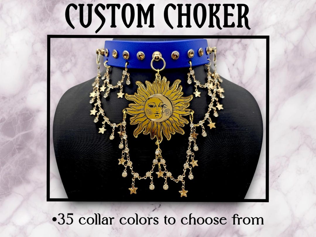 Whimsigoth Moon and Sun Choker, Celestial Accessories, Bohemian Choker ...