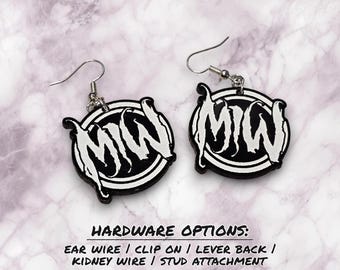 Motionless In White Spiral earrings, acrylic earrings, motionless in white merch, Chris Motionless, band merch, emo earrings, gifts for goth