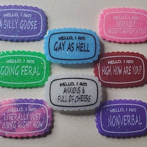 Hello, I Am Custom Badge Resin Pin, novelty pins, awareness pins, funny gifts for friend, hello I am pins, lgbtq pins, lgbtq gifts