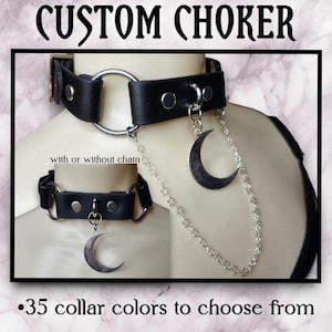 Selene Custom Choker, moon choker necklace, custom choker collar, goth choker, celestial jewelry, whimsigoth choker, witchy accessories