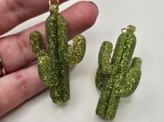 Cactus Earrings Dangle Acrylic Cactus Jewelry Green Thumb Gifts