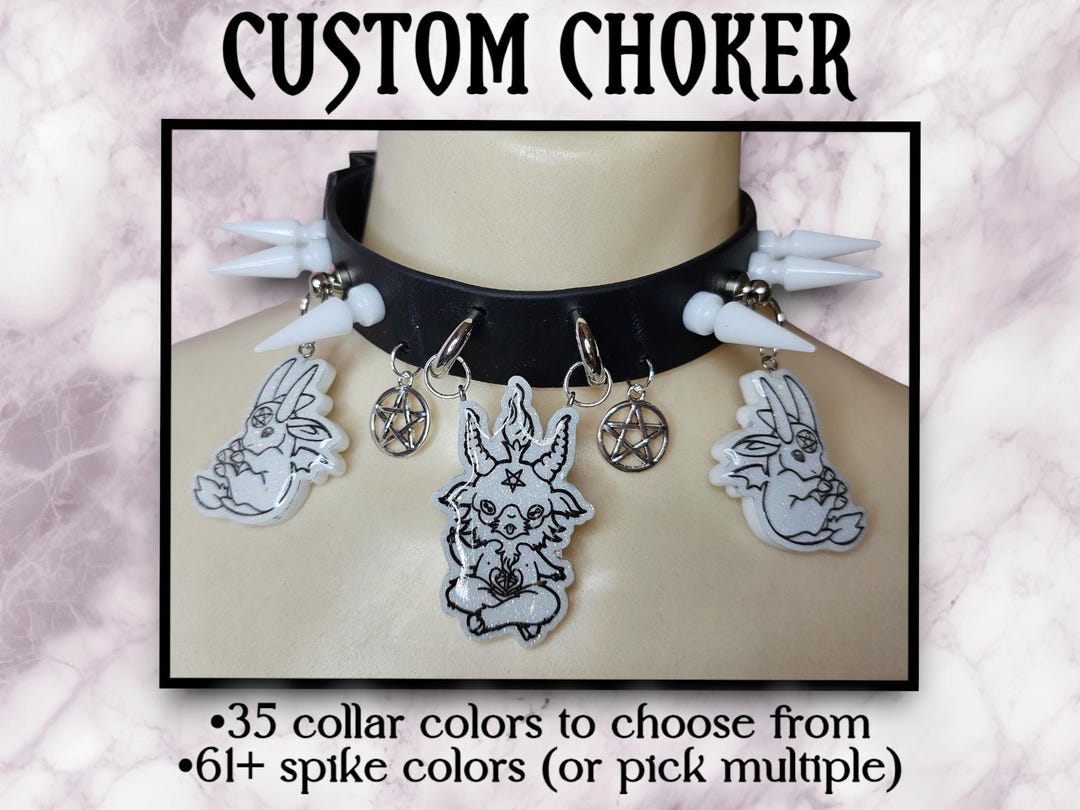 Pagan Crew Custom Spiked Choker, Custom Choker, Baphomet Jewelry ...