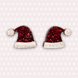 Santa Hat earrings studs, acrylic earrings, santa hat earrings, christmas earrings, santa claus, christmas jewelry, stocking stuffers