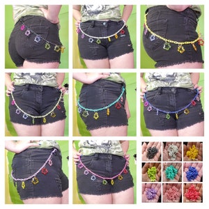 Rainbow Star Acrylic Belt Chains, belt chain pride, queer accessories, pride accessories genderfluid, gender neutral jewelry, pastel goth